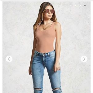 Pink mesh body suit / one piece top forever 21